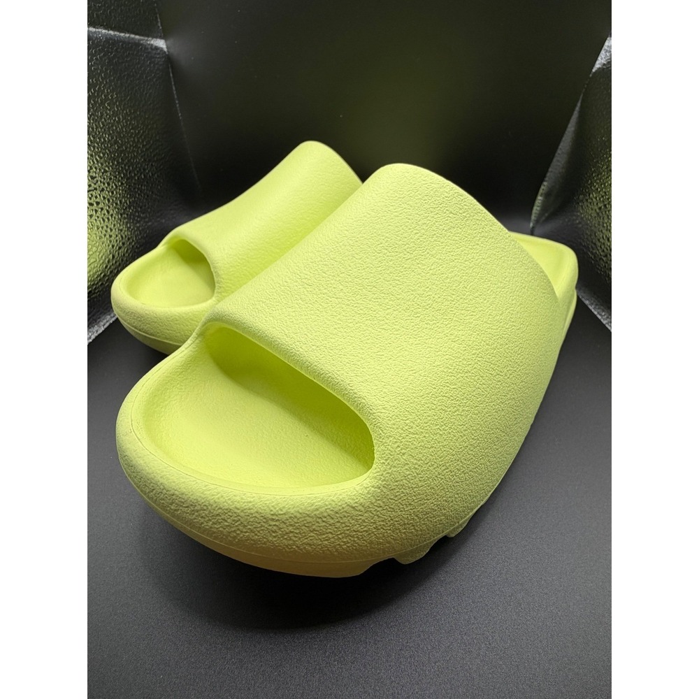 Adidas Yeezy Slide Glow Green HQ6447 Mens 5 Neon Yellow Sandals